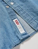 Levi's Παιδικό Μονόχρωμο Πουκάμισο Μακρυμάνικο Τζιν Μπλε Barstow Western - Image 2