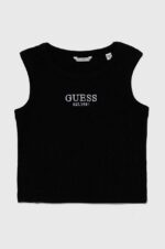 GUESS T-SHIRT MIDI RIB TOP ΜΠΛΟΥΖΑ ΜΑΥΡΟ
