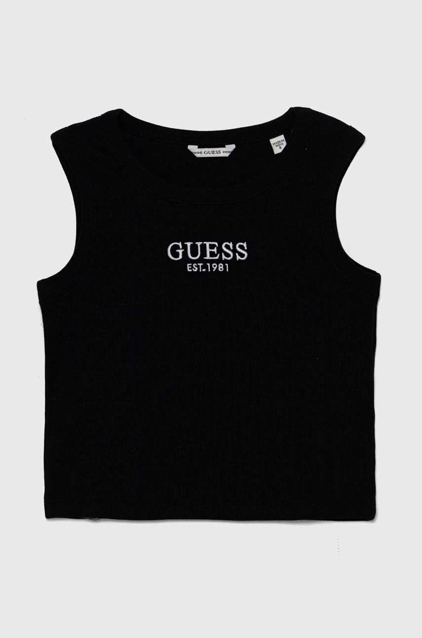 AW24-TSG011-99X_F1 GUESS T-SHIRT MIDI RIB TOP ΜΠΛΟΥΖΑ ΜΑΥΡΟ - Image 1