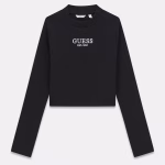 GUESS STRETCH RIB BLACK T-SHIRT ΜΠΛΟΥΖΑ