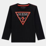 GUESS T-SHIRT ΜΑΚΡΥΜΑΝΙΚΟ ΜΑΥΡΟ