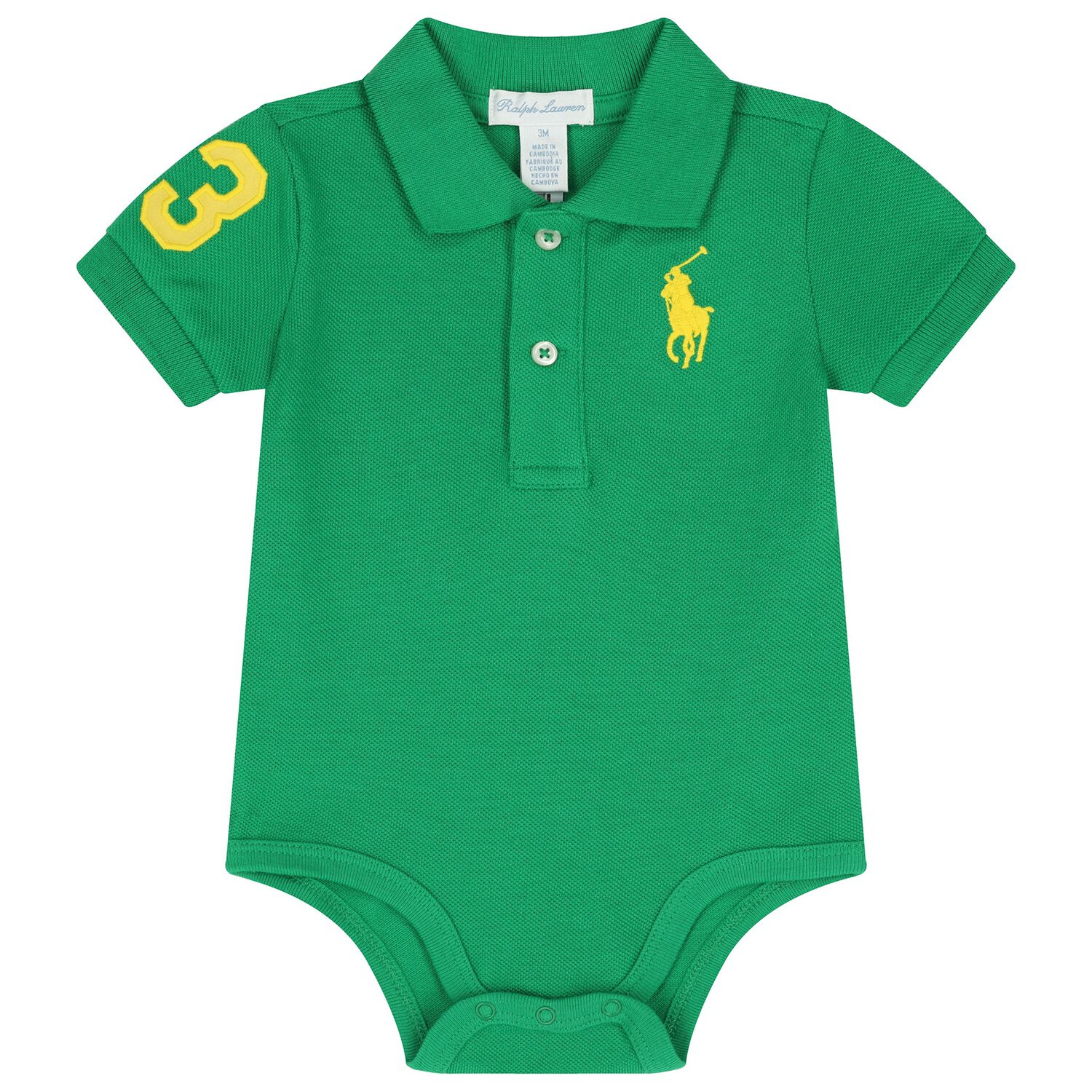 RL-320A96103004-GRN-1 RALPH LAUREN POLO BABY BODYSUIT ΚΟΡΜΑΚΙ - Image 1