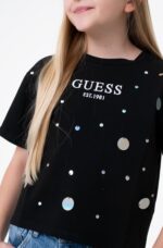 GUESS T-SHIRT MIDI SEQUINS ΜΠΛΟΥΖΑ ΜΑΥΡΟ - Image 4