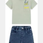 GUESS BABY SET ΜΠΛΟΥΖΑ & DENIM ΣΟΡΤΣ
