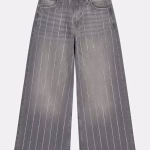 GUESS PANTS PALAZZO GREY DENIM ΠΑΝΤΕΛΟΝΙ