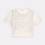 GUESS T-SHIRT SS MIDI ΜΠΛΟΥΖΑ ΜΕ ΣΤΡΑΣΑΚΙΑ