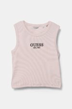 GUESS T-SHIRT RIB MIDI ΜΠΛΟΥΖΑ ΡΟΖ
