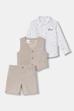 GUESS BABY SET ΓΙΛΕΚΟ, ΠΟΥΚΑΜΙΣΟ & ΣΟΡΤΣ ΛΙΝΟ