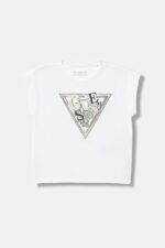 GUESS T-SHIRT MIDI SEQUINS ΜΠΛΟΥΖΑ ΛΕΥΚΟ