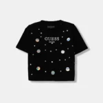 GUESS T-SHIRT MIDI SEQUINS ΜΠΛΟΥΖΑ ΜΑΥΡΟ