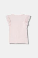 GUESS T-SHIRT SS FRILL ΤΟΥΛΙΝΟ ΒΟΛΑΝ ΜΠΛΟΥΖΑ ΡΟΖ - Image 2