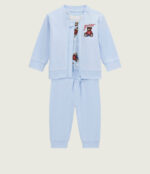 GUESS BABY SET ΖΑΚΕΤΑ, ΠΑΤΕΛΟΝΙ & ΚΟΡΜΑΚΙ ΓΑΛΑΖΙΟ - Image 3