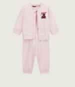 GUESS BABY SET ΖΑΚΕΤΑ, ΠΑΤΕΛΟΝΙ & ΚΟΡΜΑΚΙ ΡΟΖ - Image 3
