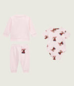GUESS BABY SET ΖΑΚΕΤΑ, ΠΑΤΕΛΟΝΙ & ΚΟΡΜΑΚΙ ΡΟΖ - Image 2