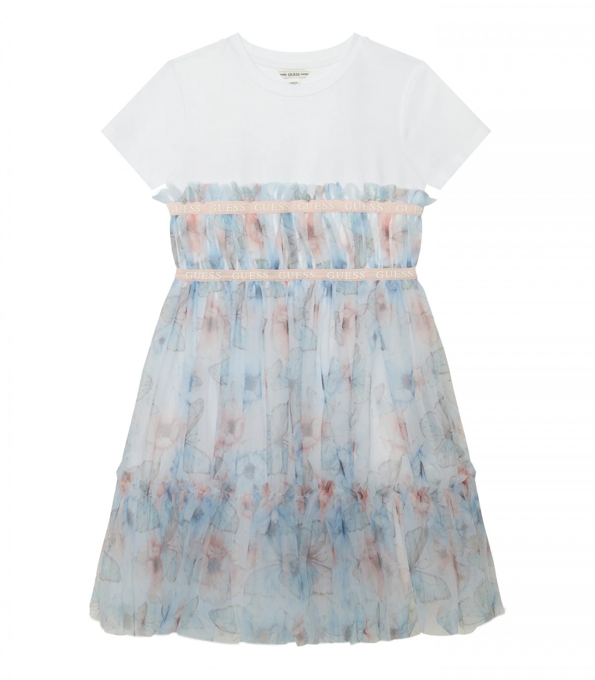 guess-detskoe-plate-j6rk17p739 (1) GUESS DRESS MIXED FABRIC ΦΟΡΕΜΑ FLORAL - Image 1