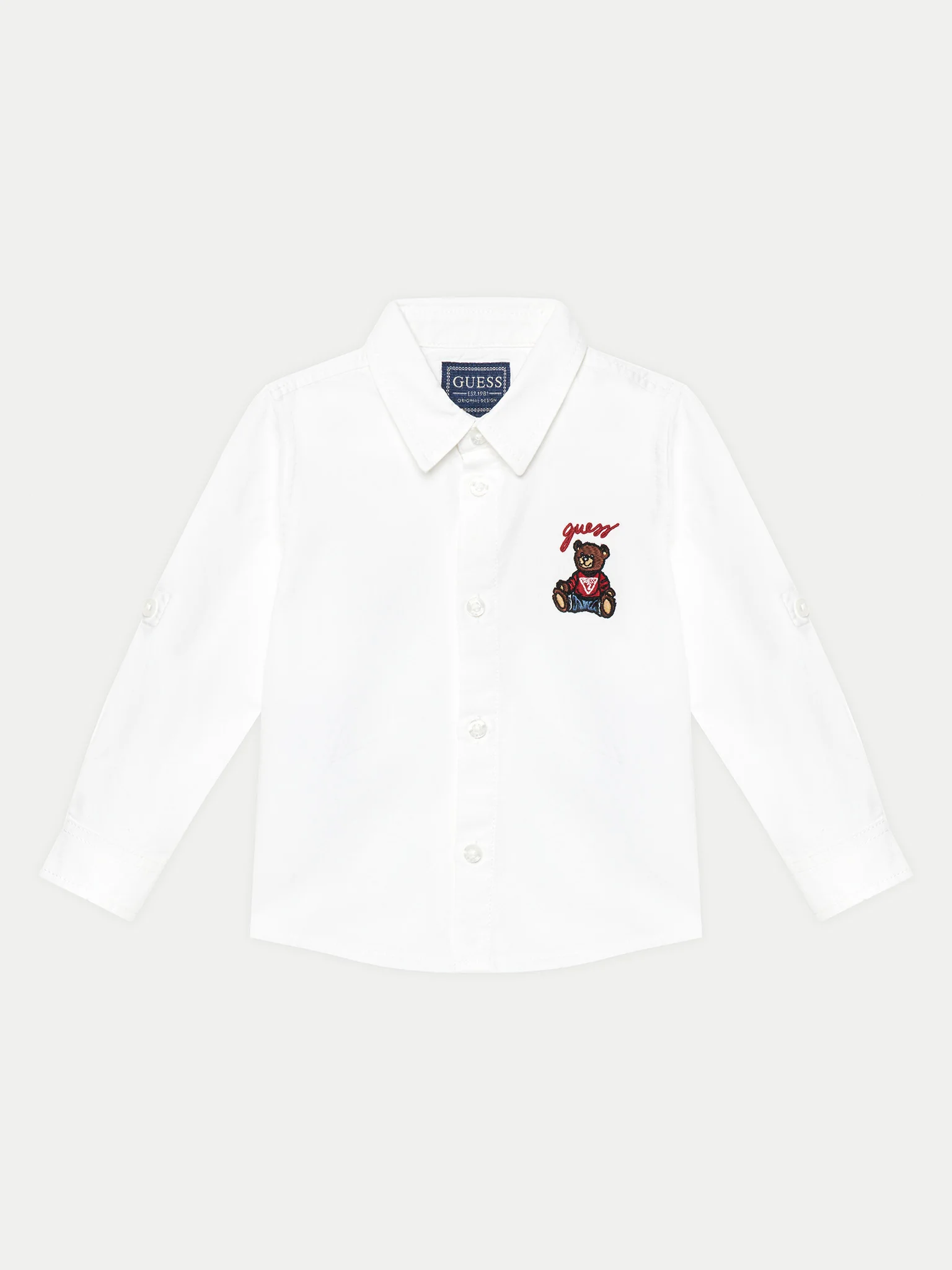 guess-poukamiso-i5rh00-w9cl0-leuko-regular-fit-0000304846267 GUESS BABY SHIRT OXFORD ADJ. TEDDY ΠΟΥΚΑΜΙΣΟ - Image 1