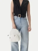 GUESS MINI BACKPACK ΣΑΚΙΔΙΟ ΠΛΑΤΗΣ ΛΕΥΚΟ - Image 6