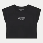 GUESS T-SHIRT CROP ΜΠΛΟΥΖΑ ΜΑΥΡΟ