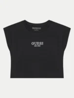 GUESS T-SHIRT CROP ΜΠΛΟΥΖΑ ΜΑΥΡΟ