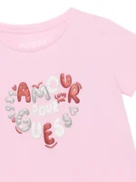 GUESS T-SHIRT SS HIGH LOW AMOUR ΜΠΛΟΥΖΑ - Image 3