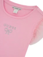 GUESS RIB T-SHIRT W/MESH ΜΠΛΟΥΖΑ ΡΟΖ - Image 3