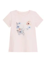 GUESS T-SHIRT SS FLORAL ΜΠΛΟΥΖΑ ΡΟΖ
