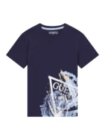 GUESS T-SHIRT SS ΜΠΛΟΥΣΑ ΣΚΟΥΡΟ ΜΠΛΕ