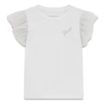 GUESS T-SHIRT SS FRILL ΤΟΥΛΙΝΟ ΒΟΛΑΝ ΜΠΛΟΥΖΑ ΛΕΥΚΟ