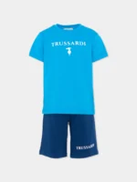 TRUSSARDI SET ΜΠΛΟΥΖΑ & ΣΟΡΤΣ ΜΠΛΕ