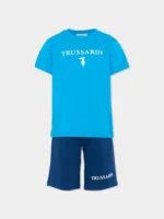TRUSSARDI SET ΜΠΛΟΥΖΑ & ΣΟΡΤΣ ΜΠΛΕ
