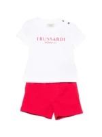 TRUSSARDI BABY SET ΜΠΛΟΥΖΑ & ΣΟΡΤΣ ΛΕΥΚΟ