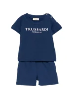 TRUSSARDI BABY SET ΜΠΛΟΥΖΑ & ΣΟΡΤΣ ΣΚΟΥΡΟ ΜΠΛΕ