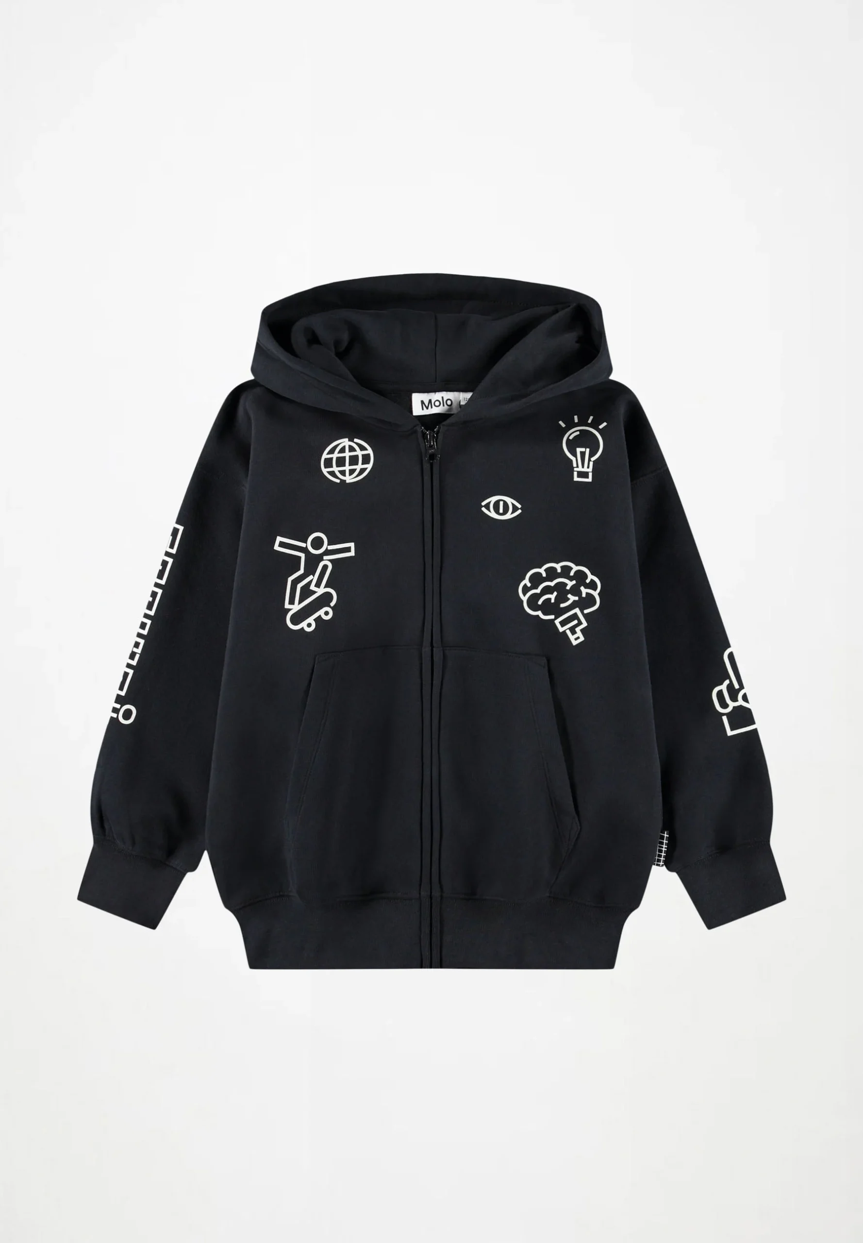 7495_1W26J304_0099_A-original MOLO MARLEY BLACK SWEATSHIRT ΖΑΚΕΤΑ ΜΕ ΚΟΥΚΟΥΛΑ - Image 1