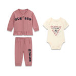 GUESS BABY SET ACTIVE PINK ΚΟΡΜΑΚΙ, ΠΑΝΤΕΛΟΝΙ & ΖΑΚΕΤΑ