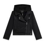 GUESS HOODED JACKET BLACK ΜΠΟΥΦΑΝ