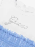 GUESS BABY SET DRESS MIXED FABRIC ΦΟΡΕΜΑ ΜΠΛΕ - Image 5