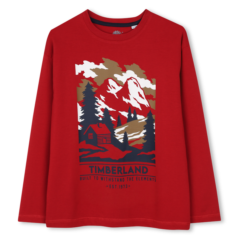 T61055_974_001 TIMBERLAND LONG SLEEVE T-SHIRT MOUNTAIN RED ΜΠΛΟΥΖΑ - Image 1