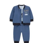 GUESS BABY SET BLUE ΖΑΚΕΤΑ, ΠΑΝΤΕΛΟΝΙ & ΚΟΡΜΑΚΙ - Image 3