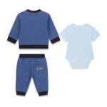 GUESS BABY SET BLUE ΖΑΚΕΤΑ, ΠΑΝΤΕΛΟΝΙ & ΚΟΡΜΑΚΙ - Image 2