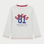 GUESS LS REGULAR T-SHIRT LOGO WHITE ΜΠΛΟΥΖΑ