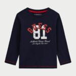 GUESS LS REGULAR T-SHIRT LOGO NAVY ΜΠΛΟΥΖΑ