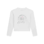 GUESS LS MIDI T-SHIRT LOGO WHITE ΜΠΛΟΥΖΑ