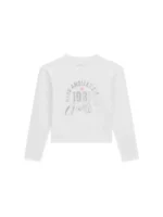 GUESS LS MIDI T-SHIRT LOGO WHITE ΜΠΛΟΥΖΑ