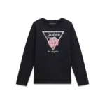 GUESS LS LOGO T-SHIRT ROSE BLACK ΜΠΛΟΥΖΑ