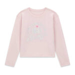 GUESS LS MIDI T-SHIRT LOGO PINK ΜΠΛΟΥΖΑ