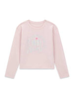 GUESS LS MIDI T-SHIRT LOGO PINK ΜΠΛΟΥΖΑ