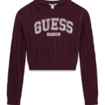 GUESS LS CROP SWEATER RED ΠΟΥΛΟΒΕΡ