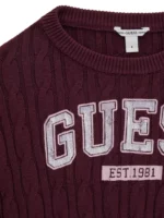 GUESS LS CROP SWEATER RED ΠΟΥΛΟΒΕΡ - Image 3