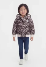 GUESS HOODED PUFFER PADDED LEOP ΚΑΠΙΤΟΝΕ ΜΠΟΥΦΑΝ