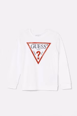 GUESS LS FLEECE CORE WHITE ΦΟΥΤΕΡ